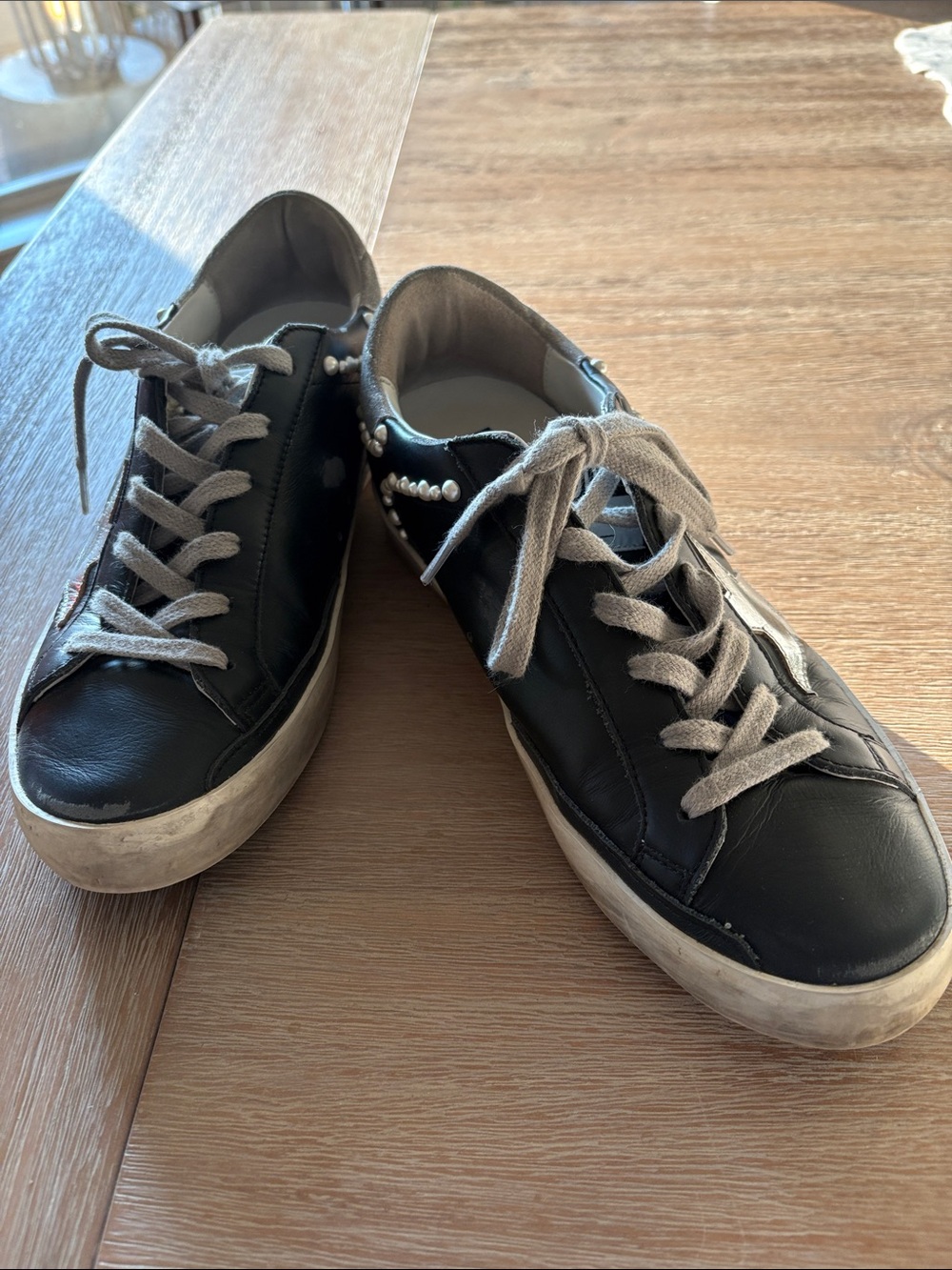 Golden Goose Super-Star GGDB Private EDT Leather Sneakers with Pearl Accent